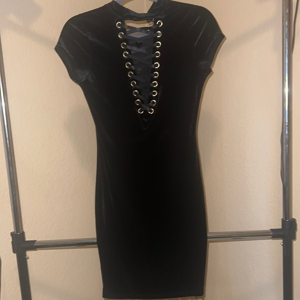 New black suede mini  dress